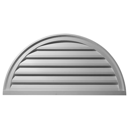 Ekena Millwork Half Round Gable Vent Louver, Non-Functional, 48"W x 24"H x 1 1/4"P GVHR48D